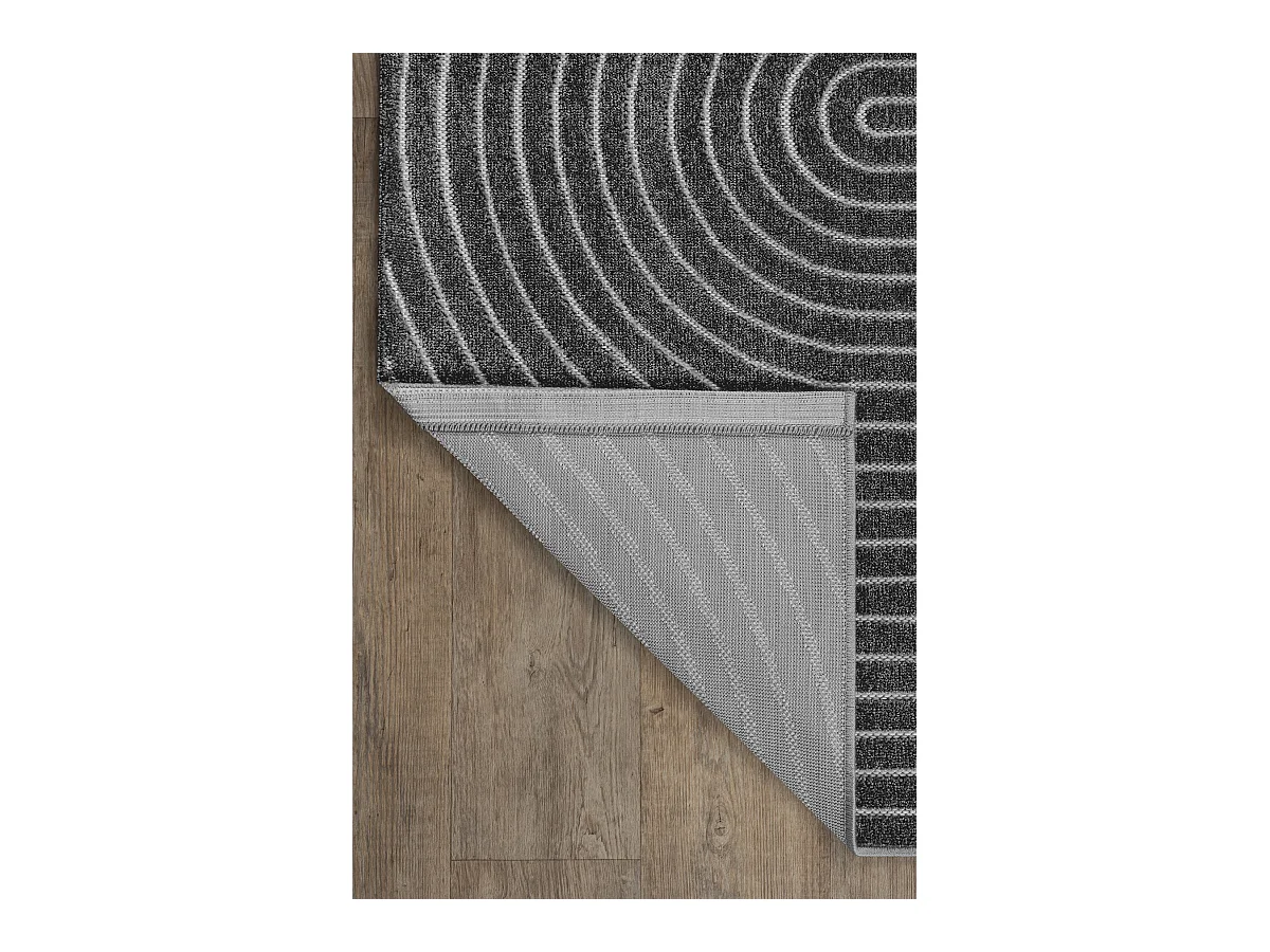 Tapis moderne design boho - Anthracite - 240 x 340 cm - SANTO PLUS