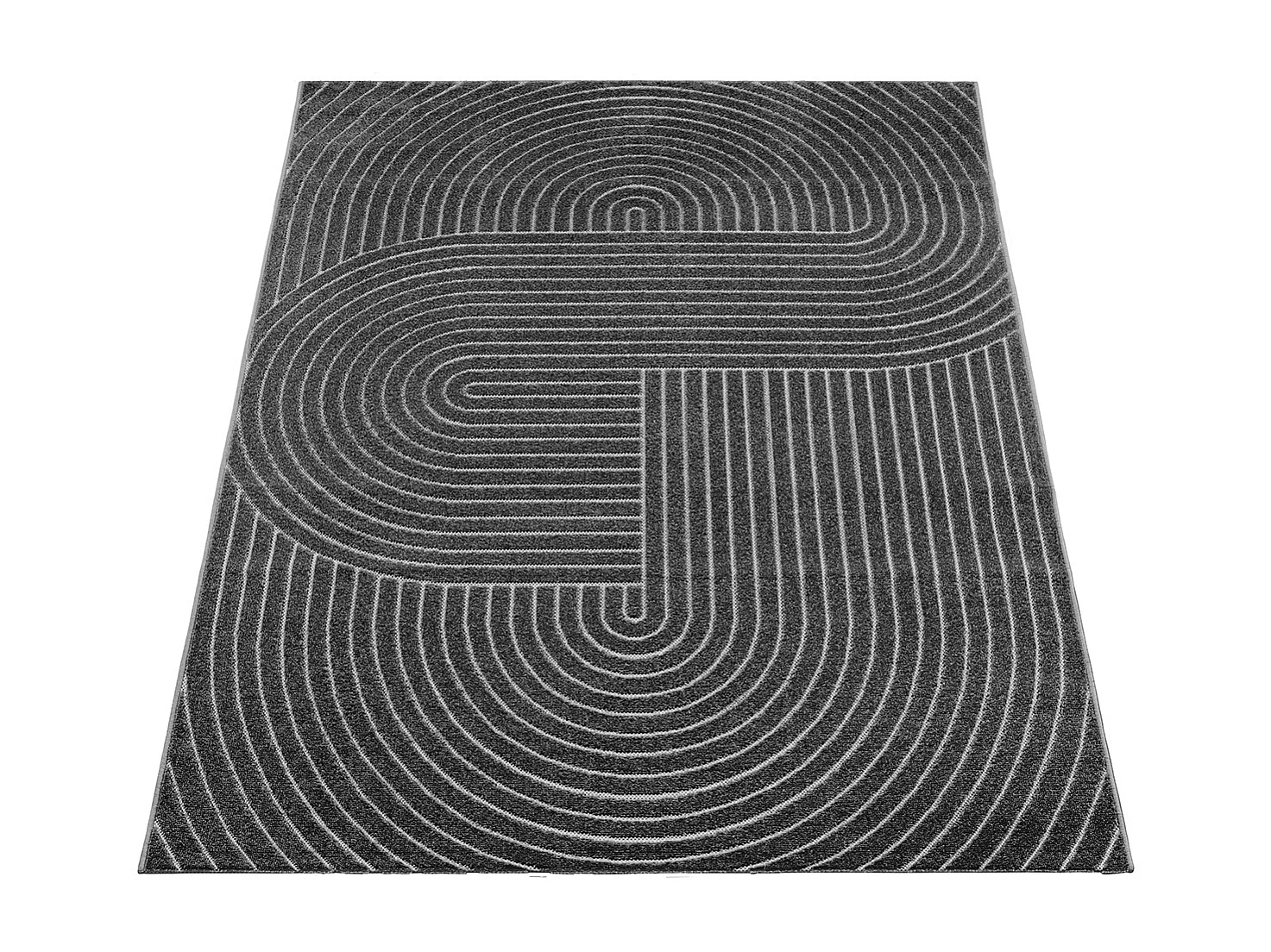 Tapis moderne design boho - Anthracite - 240 x 340 cm - SANTO PLUS