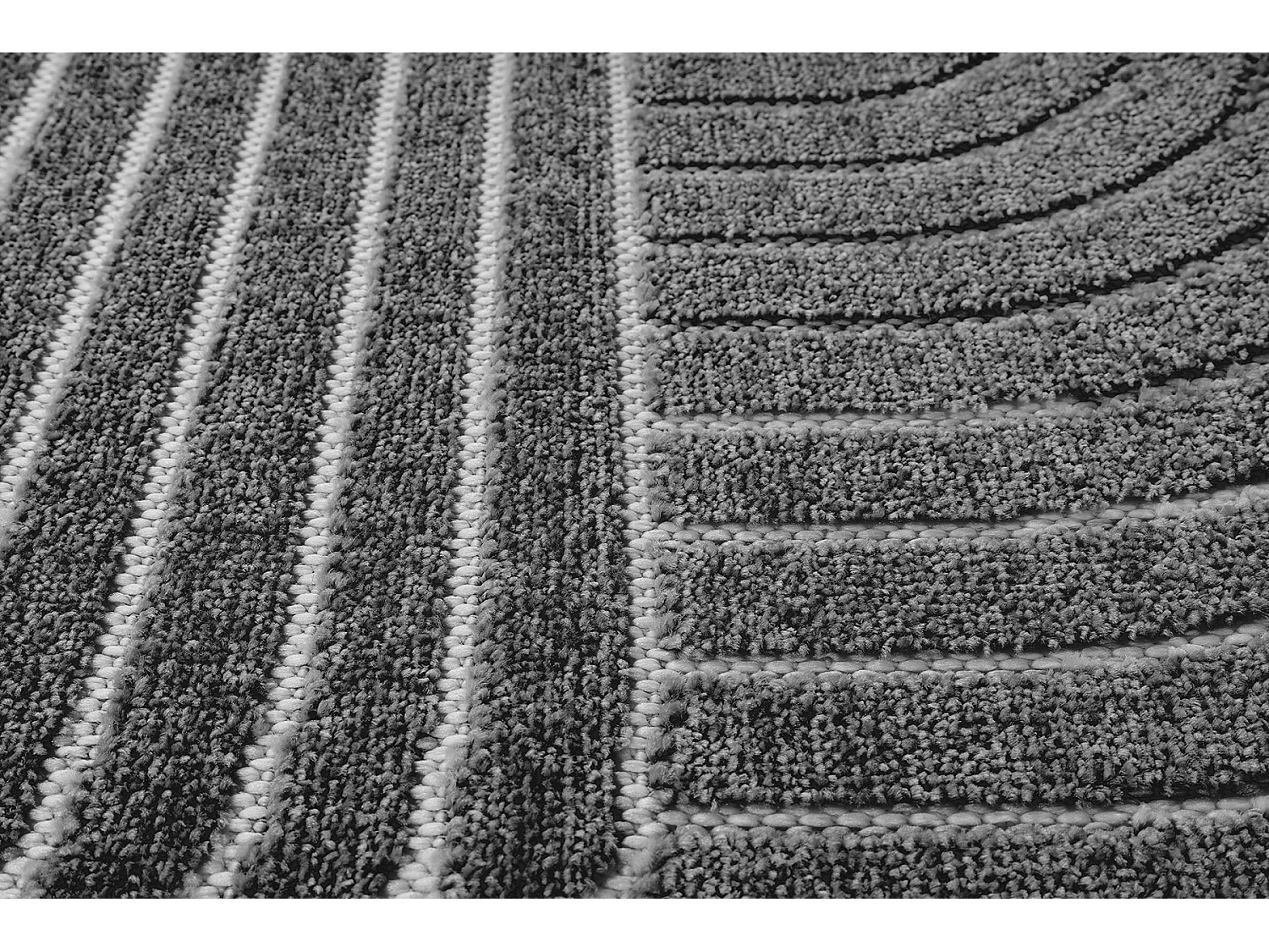 Tapis moderne design boho - Anthracite - 240 x 340 cm - SANTO PLUS