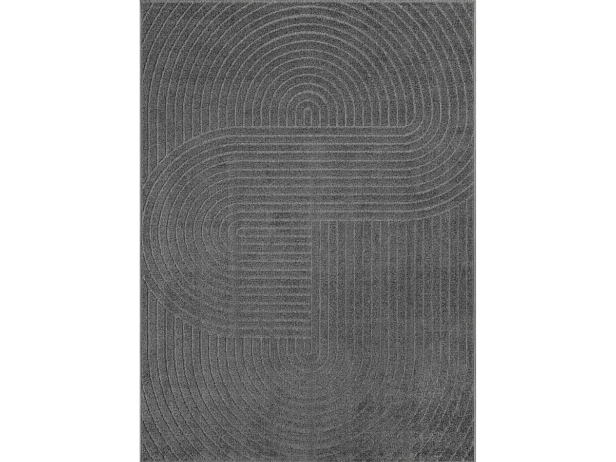 Tapis moderne design boho - Anthracite - 240 x 340 cm - SANTO PLUS