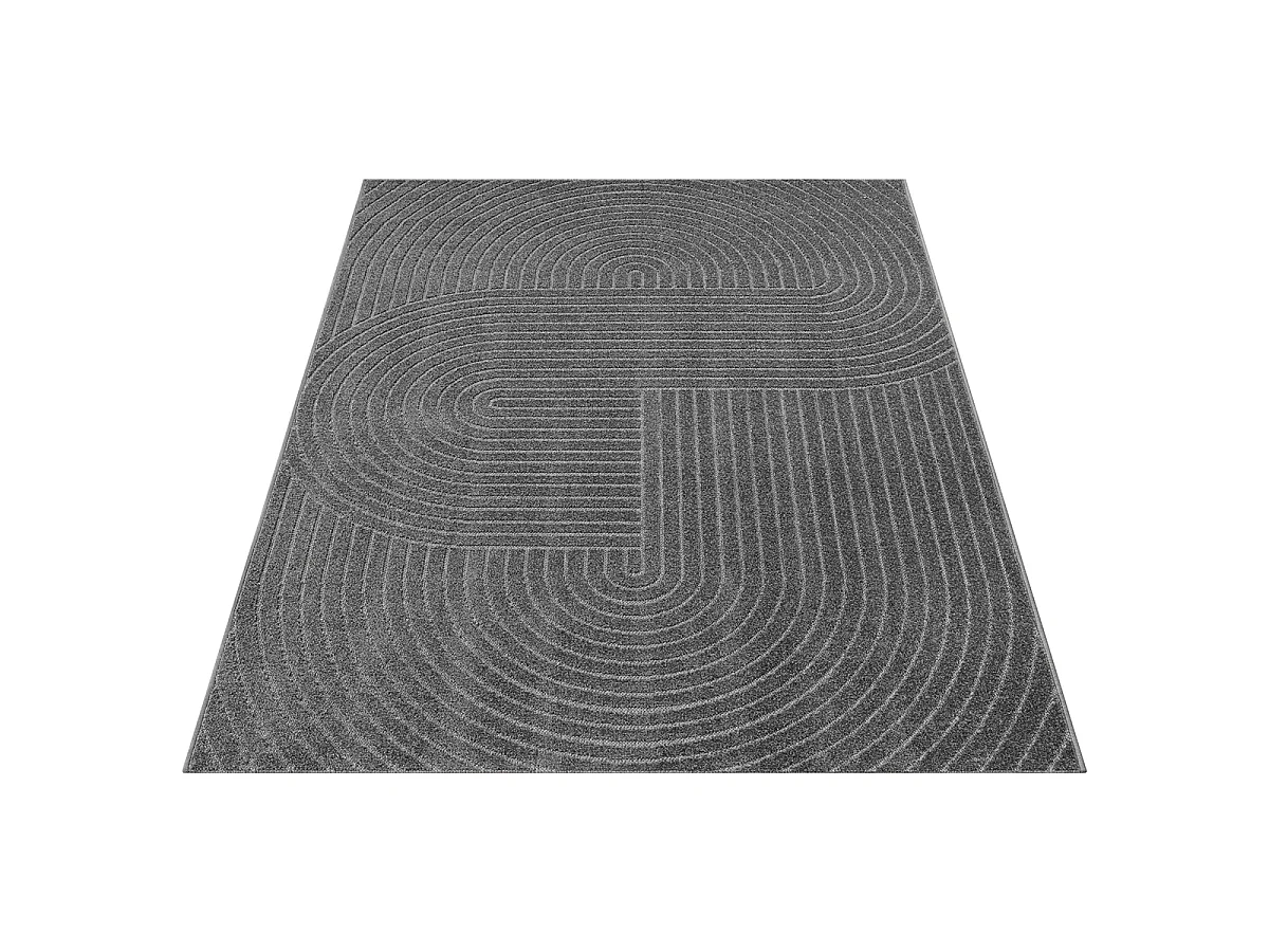 Tapis moderne design boho - Anthracite - 240 x 340 cm - SANTO PLUS