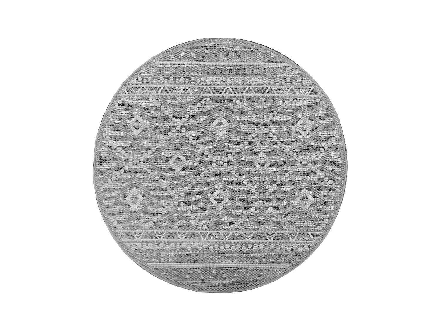 Tapijt buiten binnen modern design - Grijs - 120 cm - CALGARY Rond