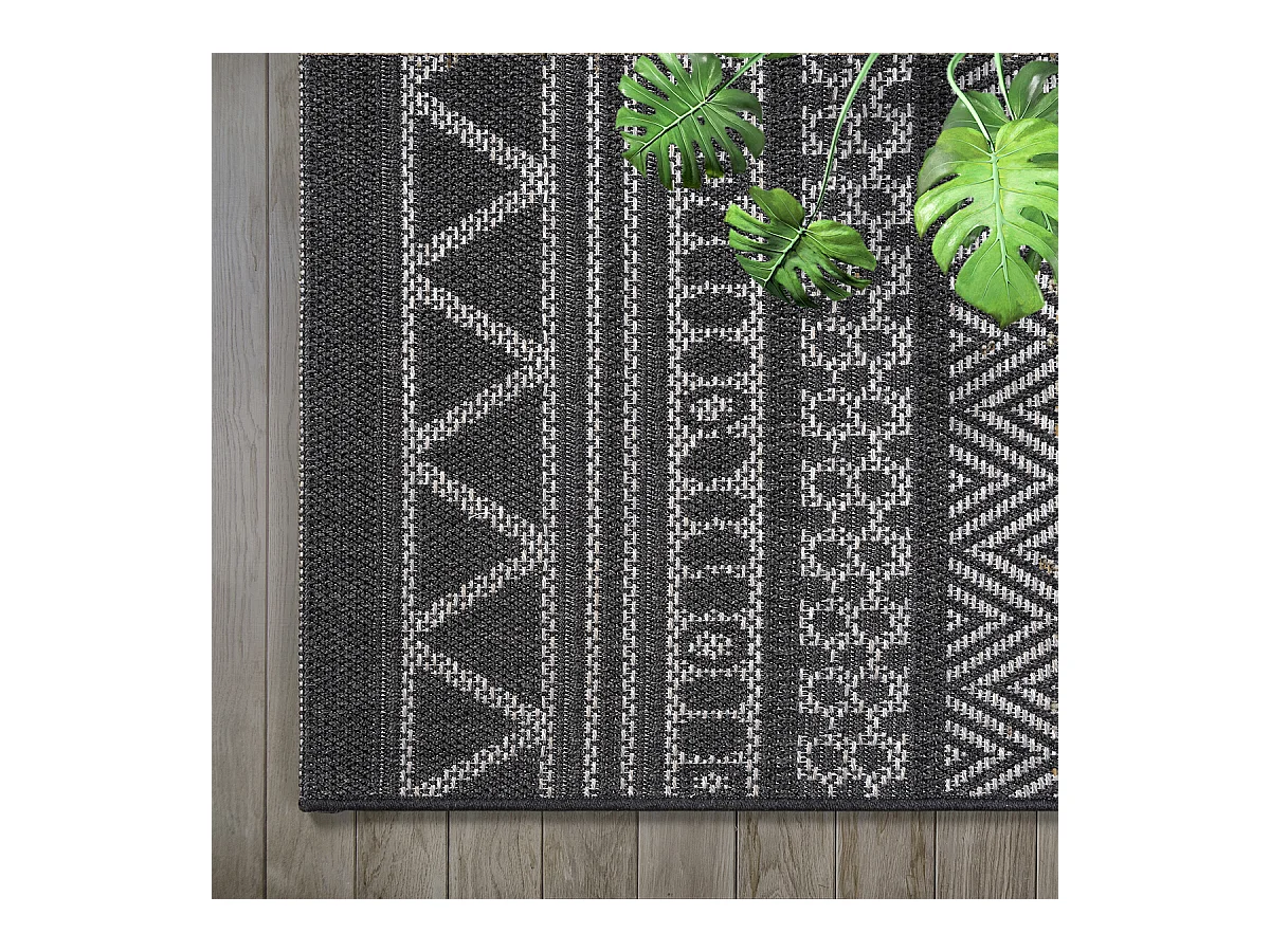 Tapis intérieur extérieur design moderne - Anthracite - 240 x 340 cm - CALGARY