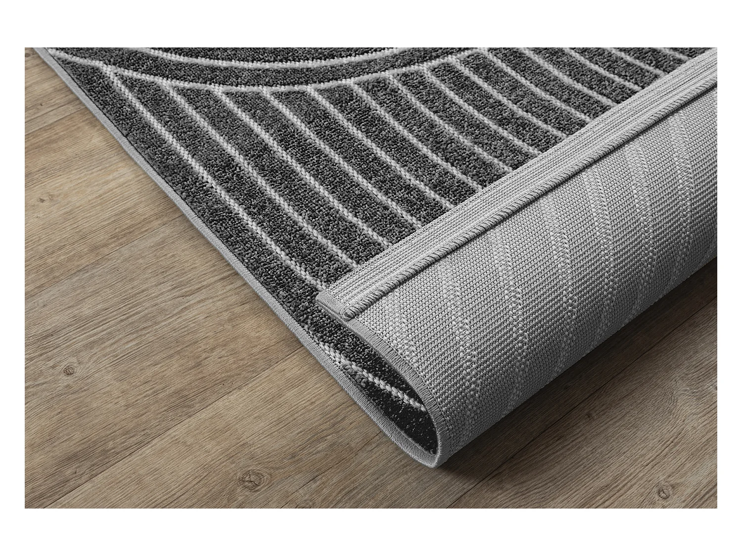 Dywan nowoczesny design boho - Antracyt - 80 x 250 cm - SANTO PLUS