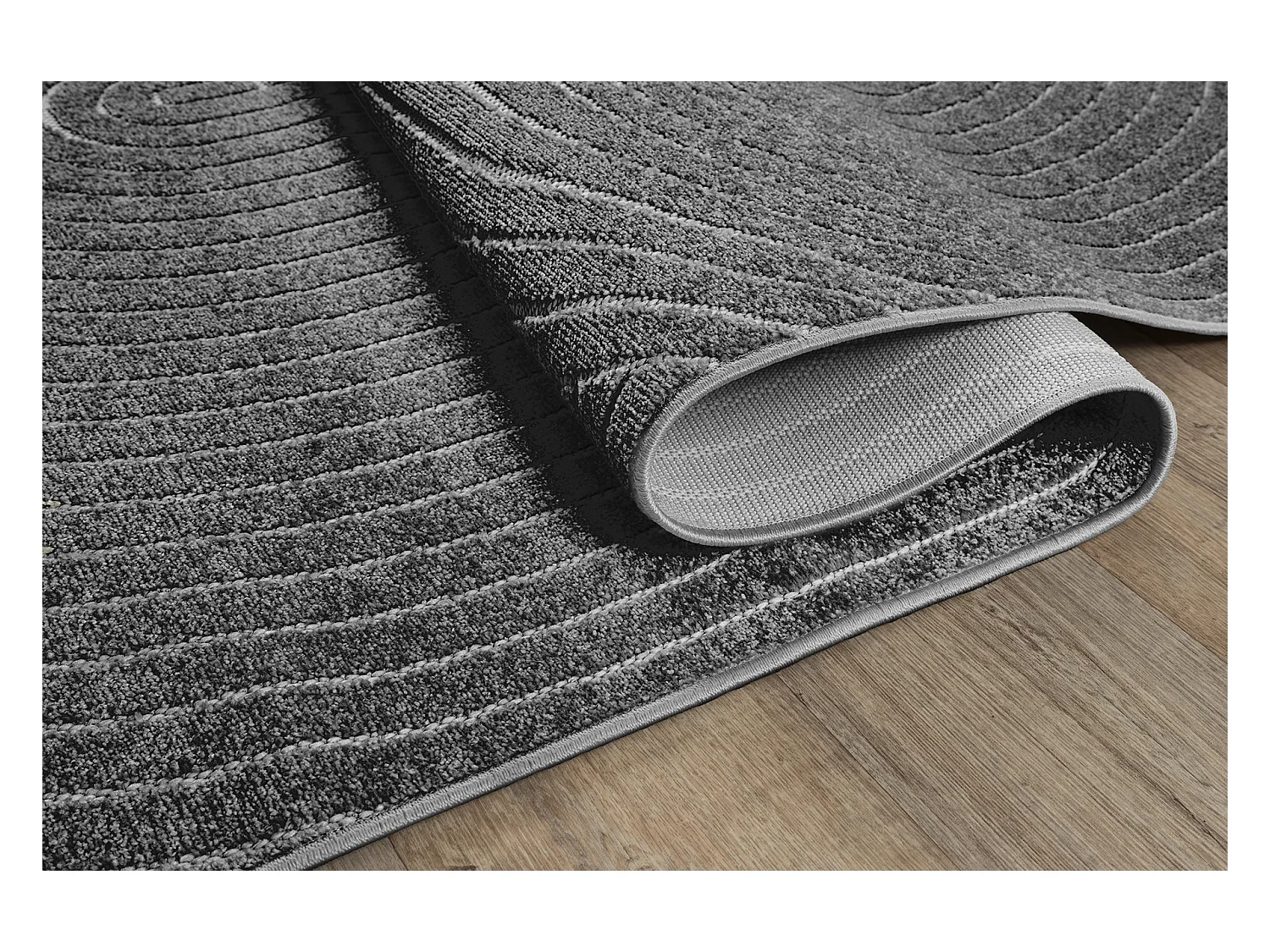 Dywan nowoczesny design boho - Antracyt - 80 x 250 cm - SANTO PLUS