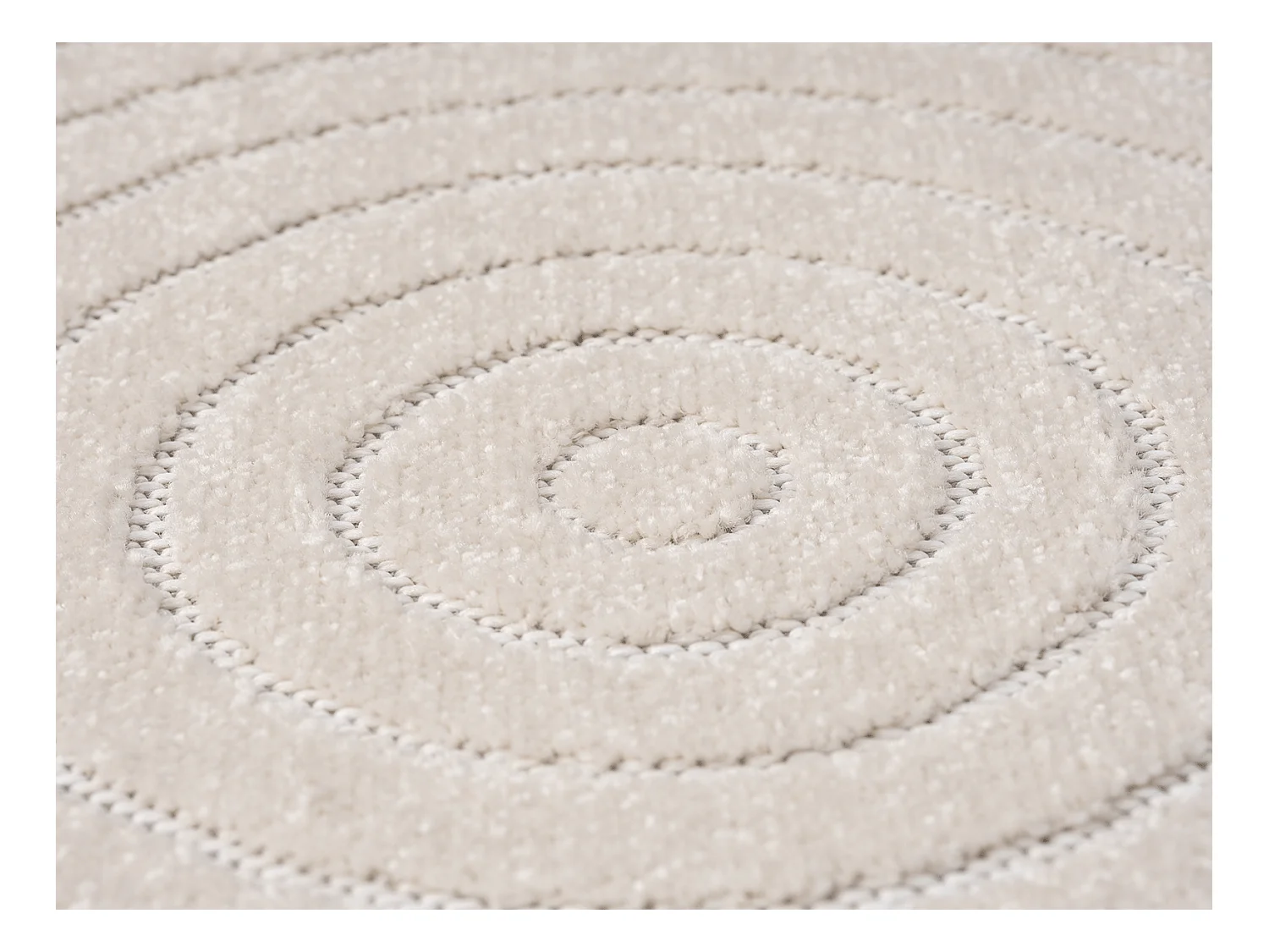 Tapis moderne design boho - Crème - 160 cm Rund - SANTO PLUS