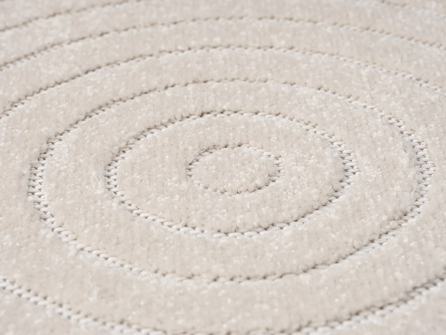 Tapijt modern design boho - Crème - 160 cm Rond - SANTO PLUS