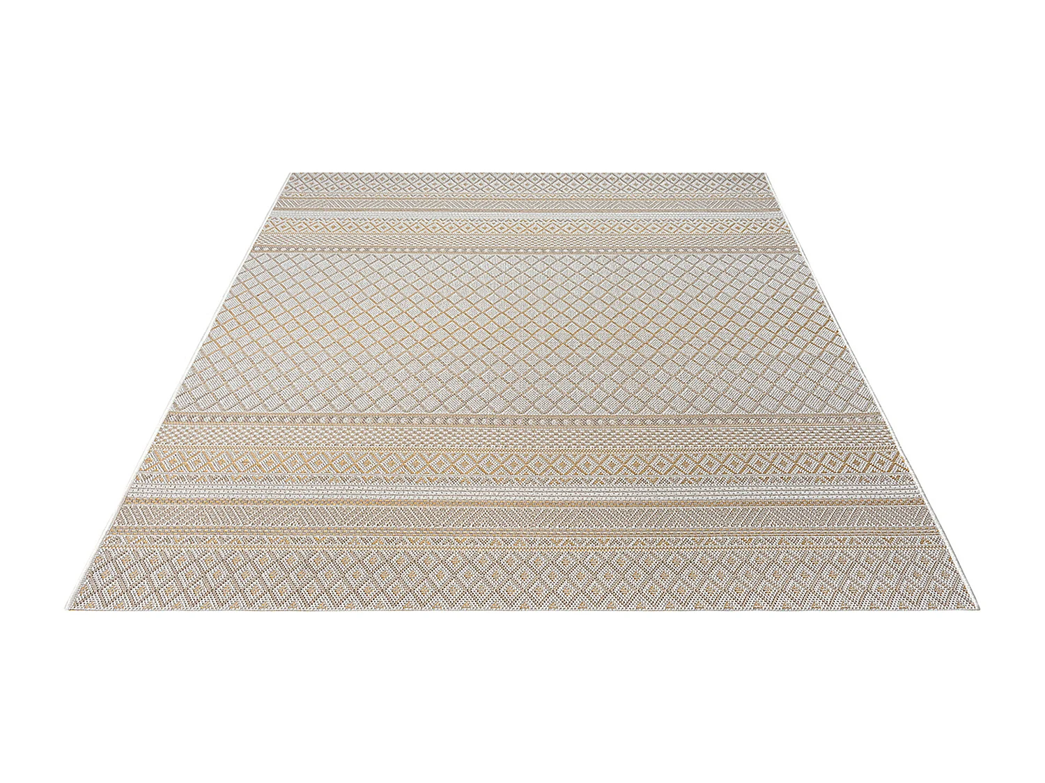 Tapis intérieur extérieur design moderne - Beige Jaune - 140 x 200 cm - CALGARY