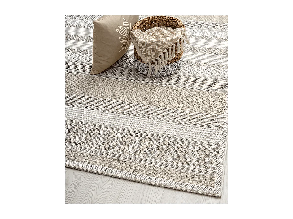 Alfombra interior exterior moderna - Beige - 67 x 180 cm - CALGARY