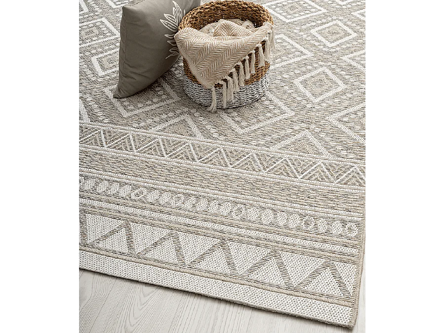 Tapete moderno para uso interno externo - Beige - 140 x 200 cm - CALGARY