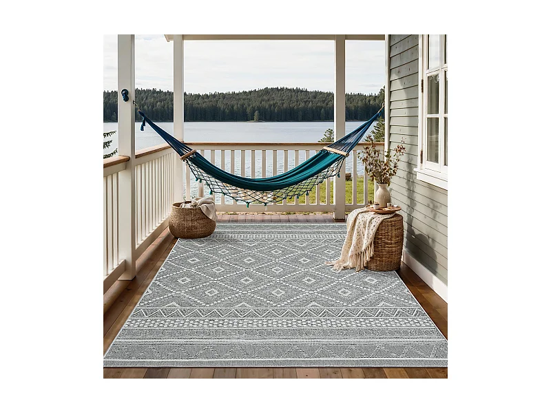 Teppich Outdoor Indoor modern design - Grau - 200 x 280 cm - CALGARY