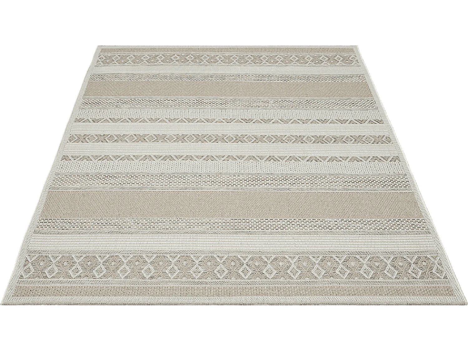 Tapis intérieur extérieur moderne - Beige - 80 x 150 cm - CALGARY