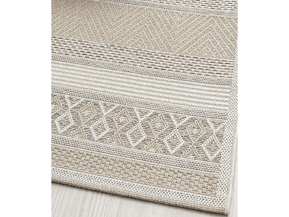 Tapis intérieur extérieur moderne - Beige - 80 x 150 cm - CALGARY