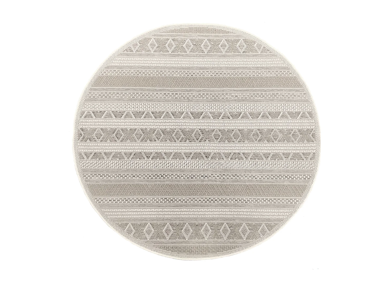 Tapis intérieur extérieur design moderne - Beige - 120 cm Rund - CALGARY