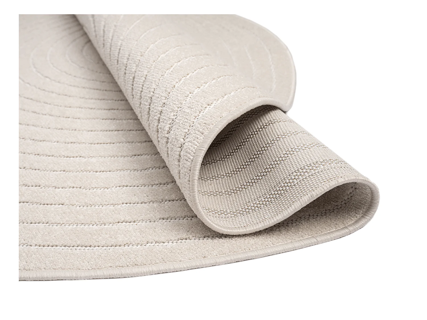 Tapijt modern design boho - Crème - 120 cm Rond - SANTO PLUS