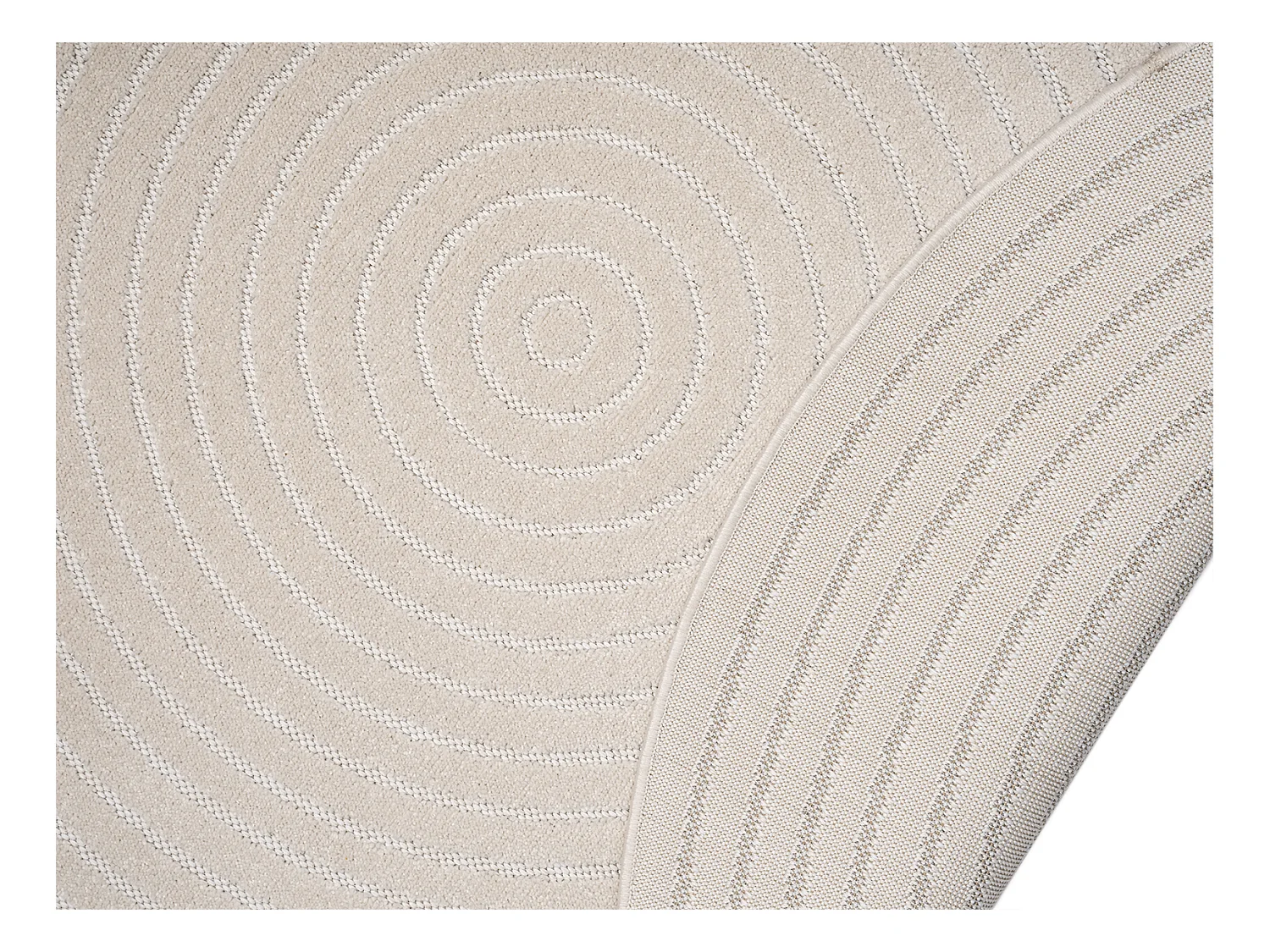 Tapijt modern design boho - Crème - 120 cm Rond - SANTO PLUS