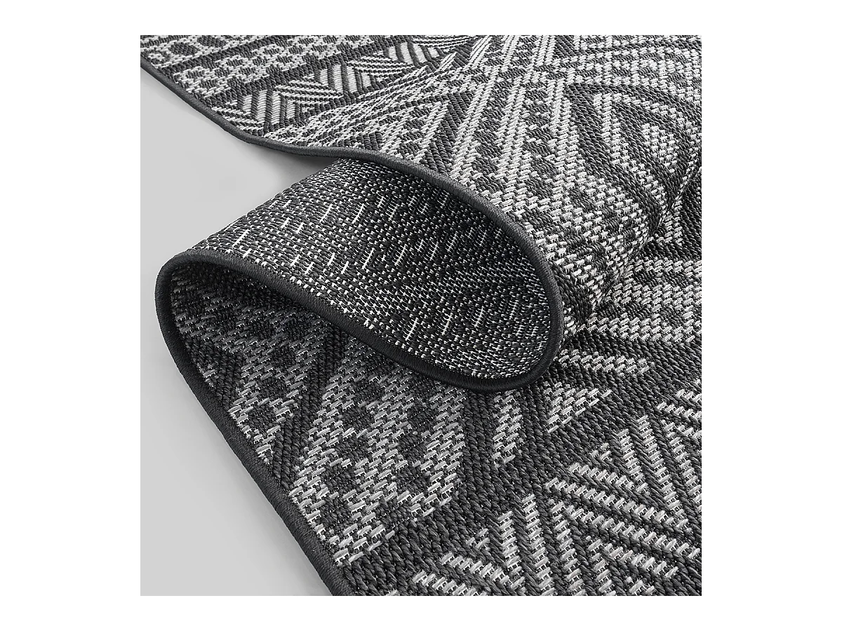 Tapis intérieur extérieur design moderne - Anthracite - 140 x 200 cm - CALGARY