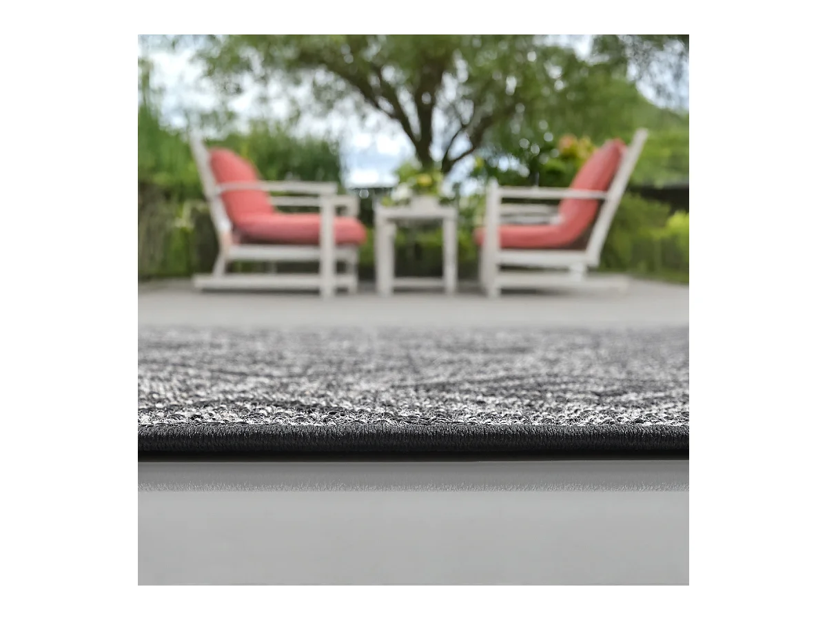 Tapis intérieur extérieur design moderne - Anthracite - 140 x 200 cm - CALGARY