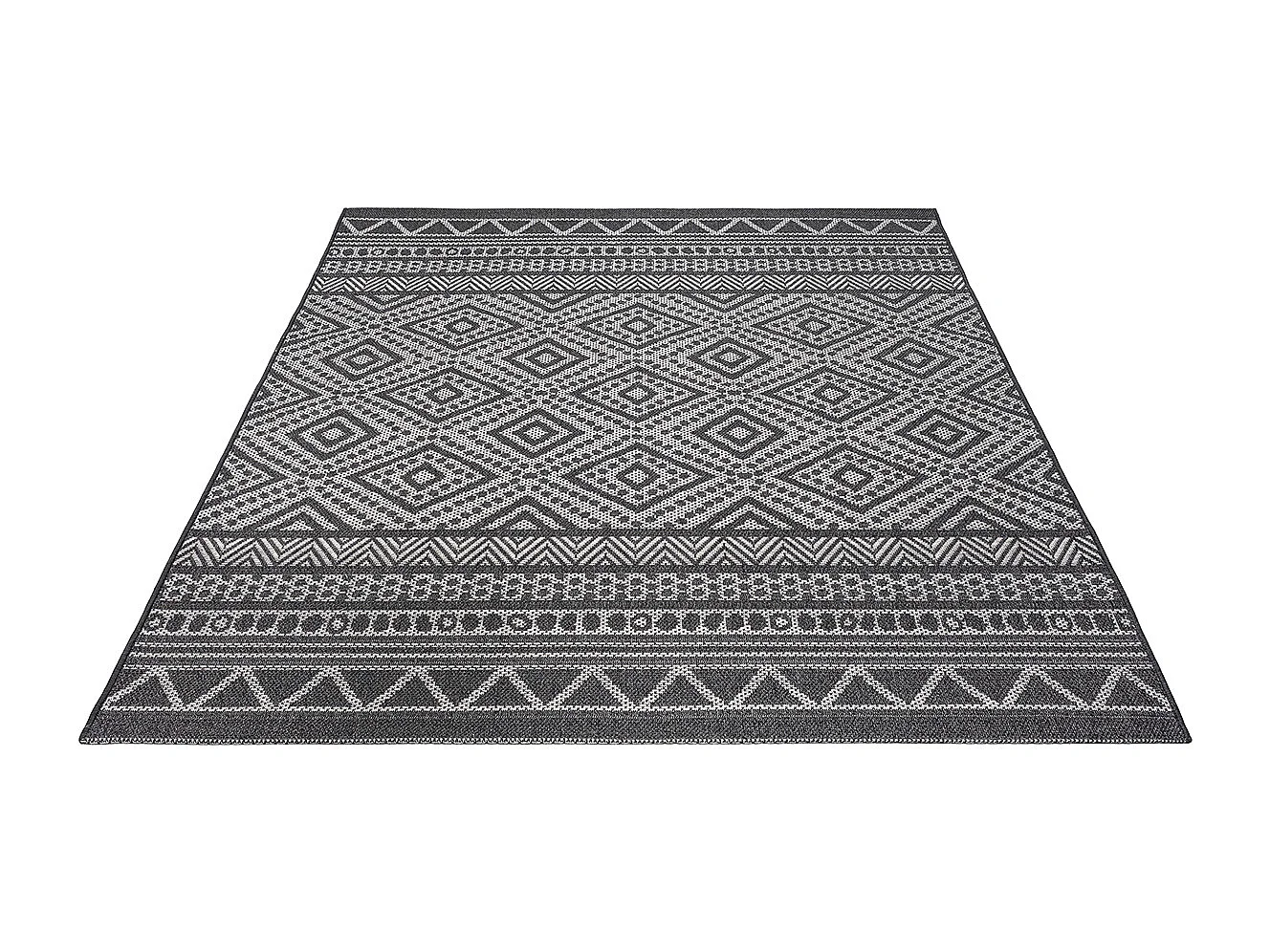 Tapis intérieur extérieur design moderne - Anthracite - 140 x 200 cm - CALGARY