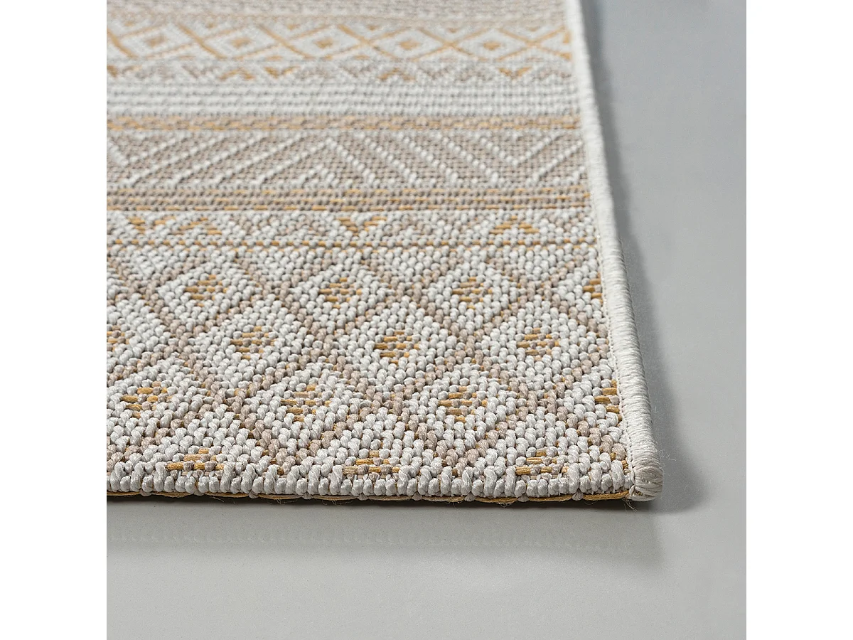 Tapis intérieur extérieur design moderne - Beige Jaune - 160 x 220 cm - CALGARY