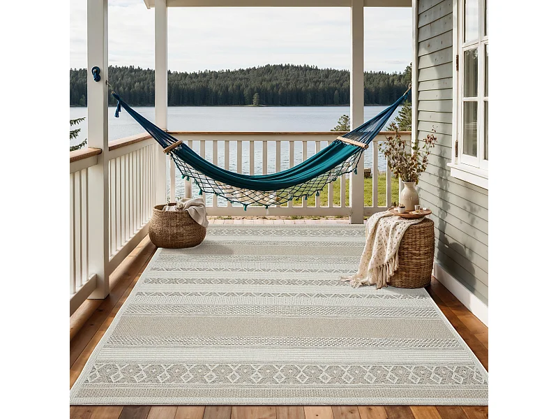 Teppich Indoor Outdoor Modern - Beige - 200 x 280 cm - CALGARY