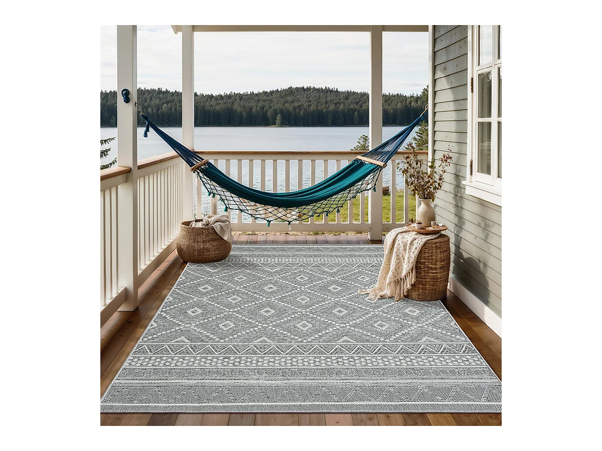 Teppich Outdoor Indoor modern design - Grau - 120 x 160 cm - CALGARY