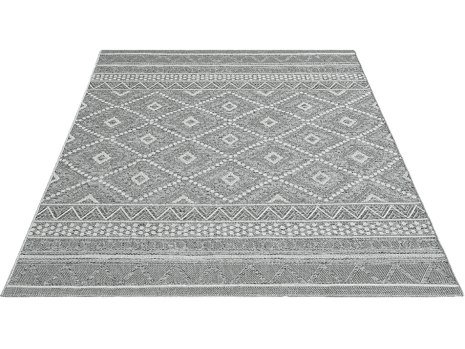 Tapis intérieur extérieur design moderne - Gris - 120 x 160 cm - CALGARY