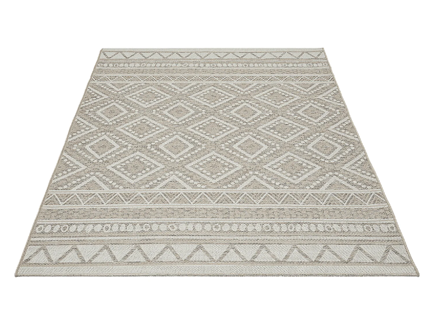 Alfombra Exterior Interior diseño moderno - Beige - 120 x 160 cm - CALGARY