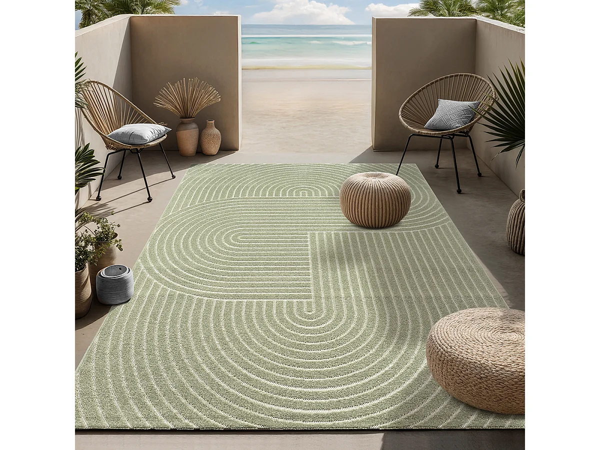 Tapete design moderno boho - Verde - 120 x 160 cm - SANTO PLUS