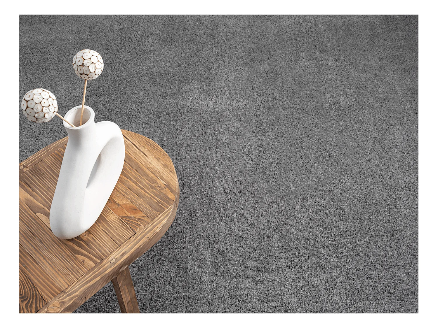 Tapijt kortpolig wasbaar antislip - Antraziet - 120 cm Rond - RELAX