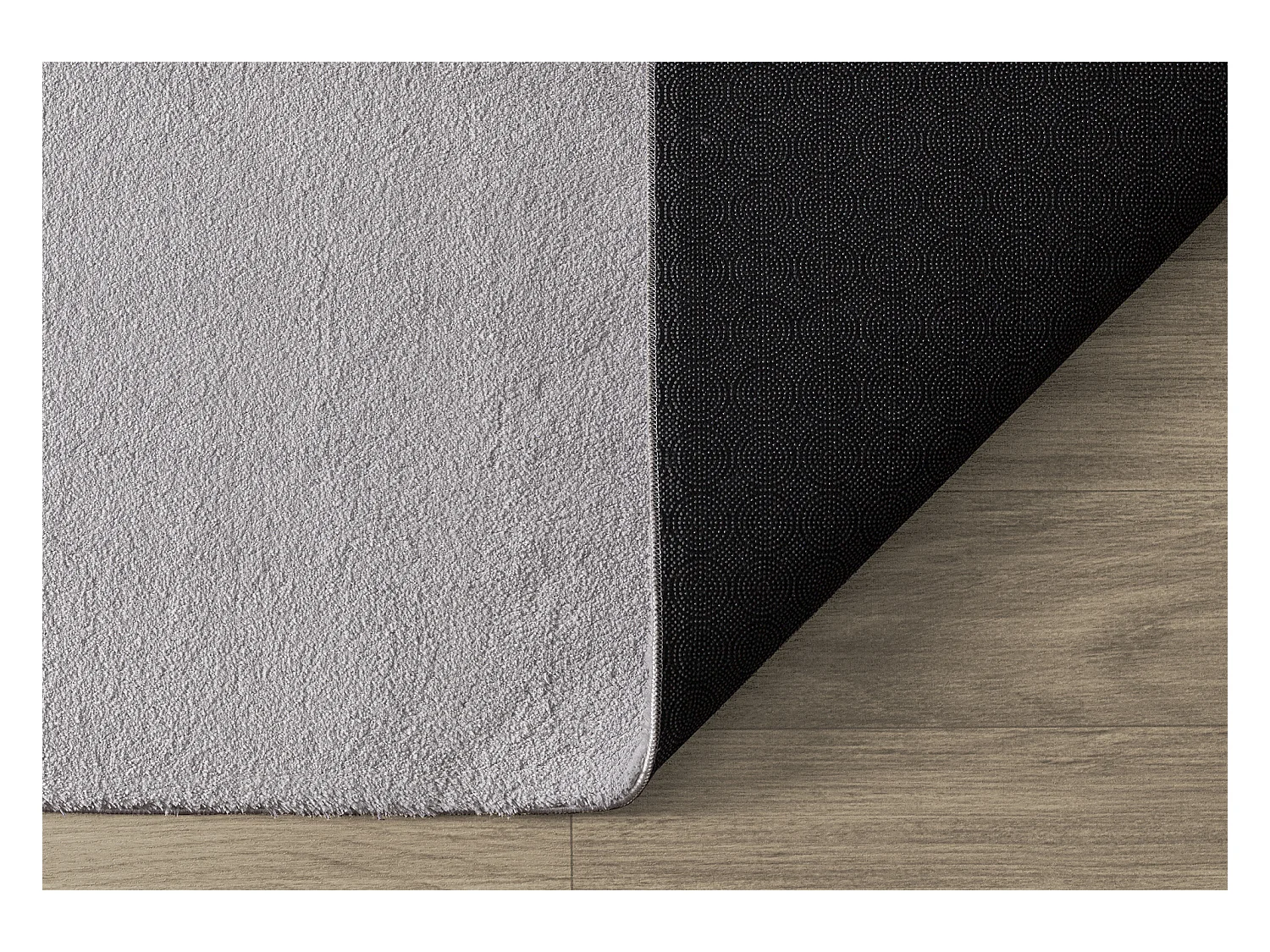 Tapijt kortpolig wasbaar antislip - Grijs - 200 cm Rond - RELAX