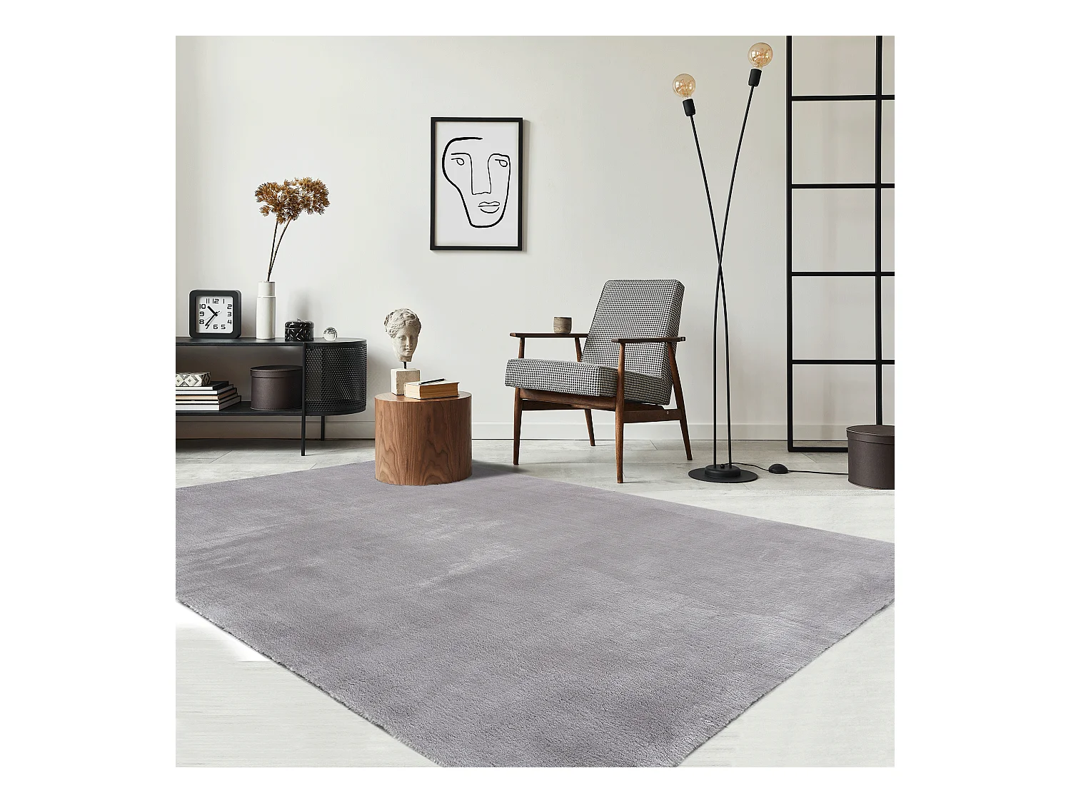 Alfombra pelo corto lavable antideslizante - Gris - 200 x 280 cm - RELAX