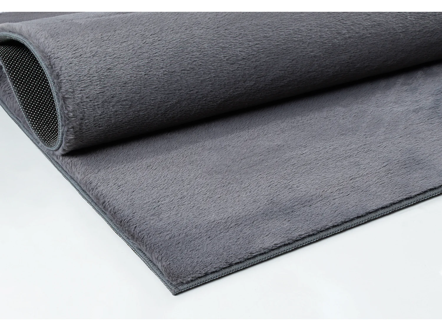 Tapis moderne fourrure chaud douillet lavable - Anthracite - 140 x 200 cm - COSY