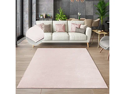 Tapis moderne fourrure chaud douillet lavable - Rose - 160 x 220 cm - COSY