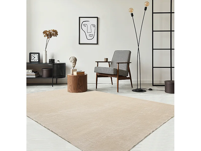 Tapis uni antidérapant lavable Beige - 60 x 110 cm - RELAX