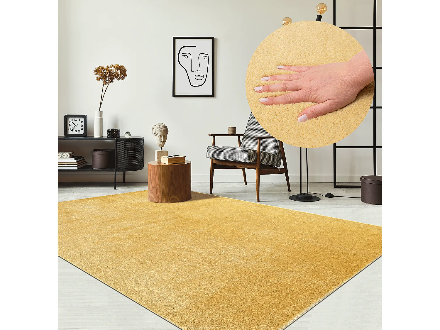 Tapis uni antidérapant lavable Or - 60 x 110 cm - RELAX