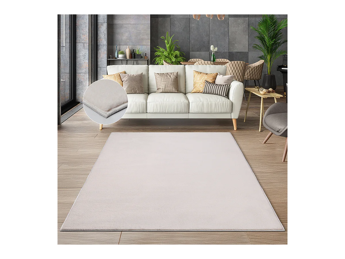 Teppich Kunstfell weich waschbar - Beige - 200 x 280 cm - COSY