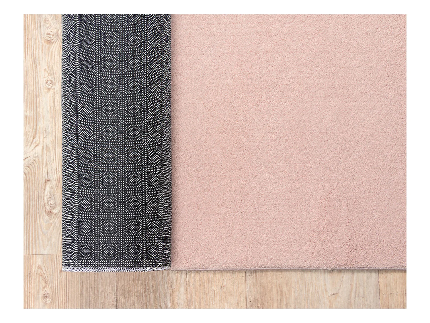 Teppich Kurzflor Waschbar Anti-Rutsch - Rosa - 120 cm Rund - RELAX