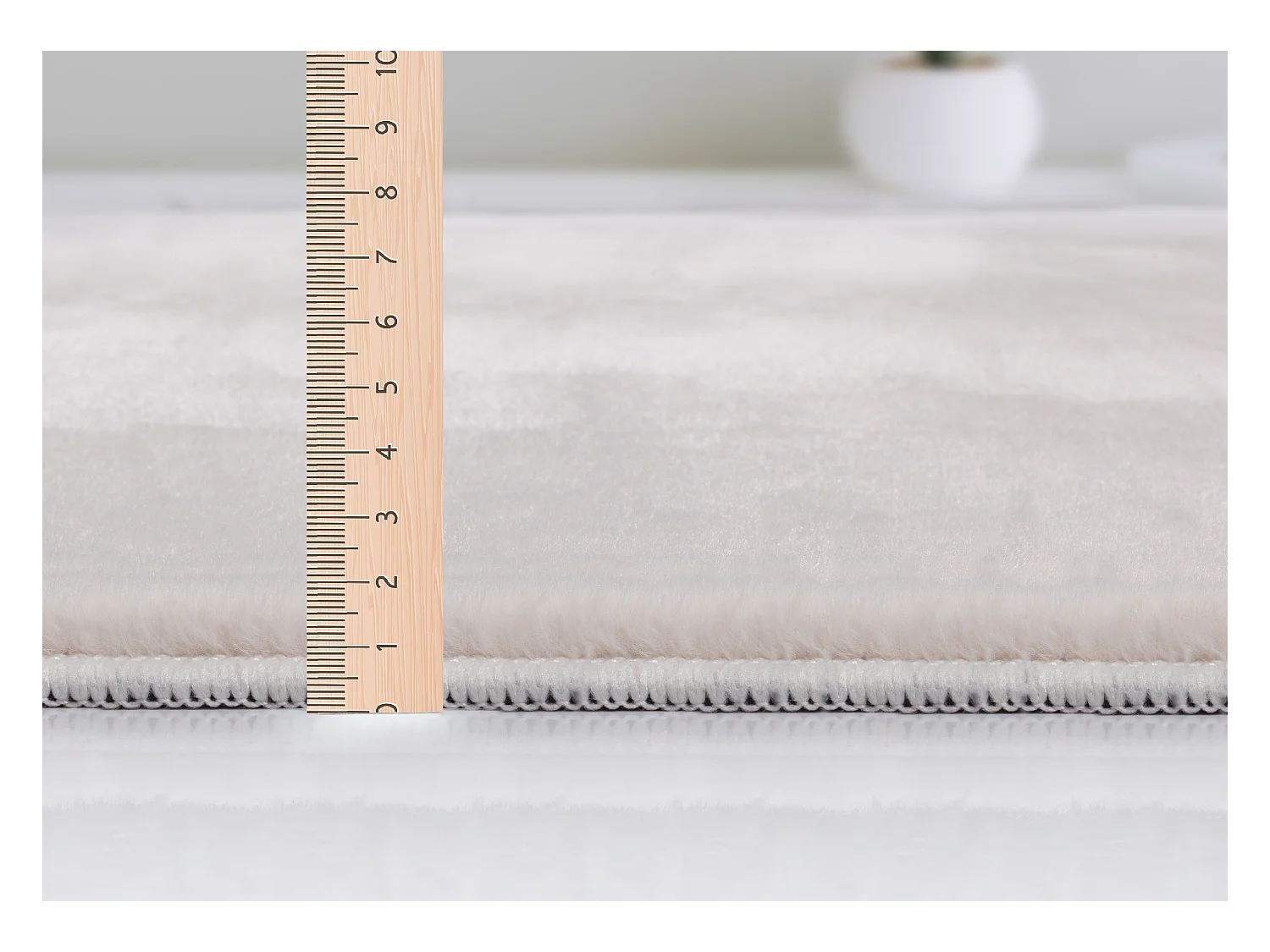 Tapijt imitatiebont zacht afwasbaar - Beige - 200 cm Rond - COSY