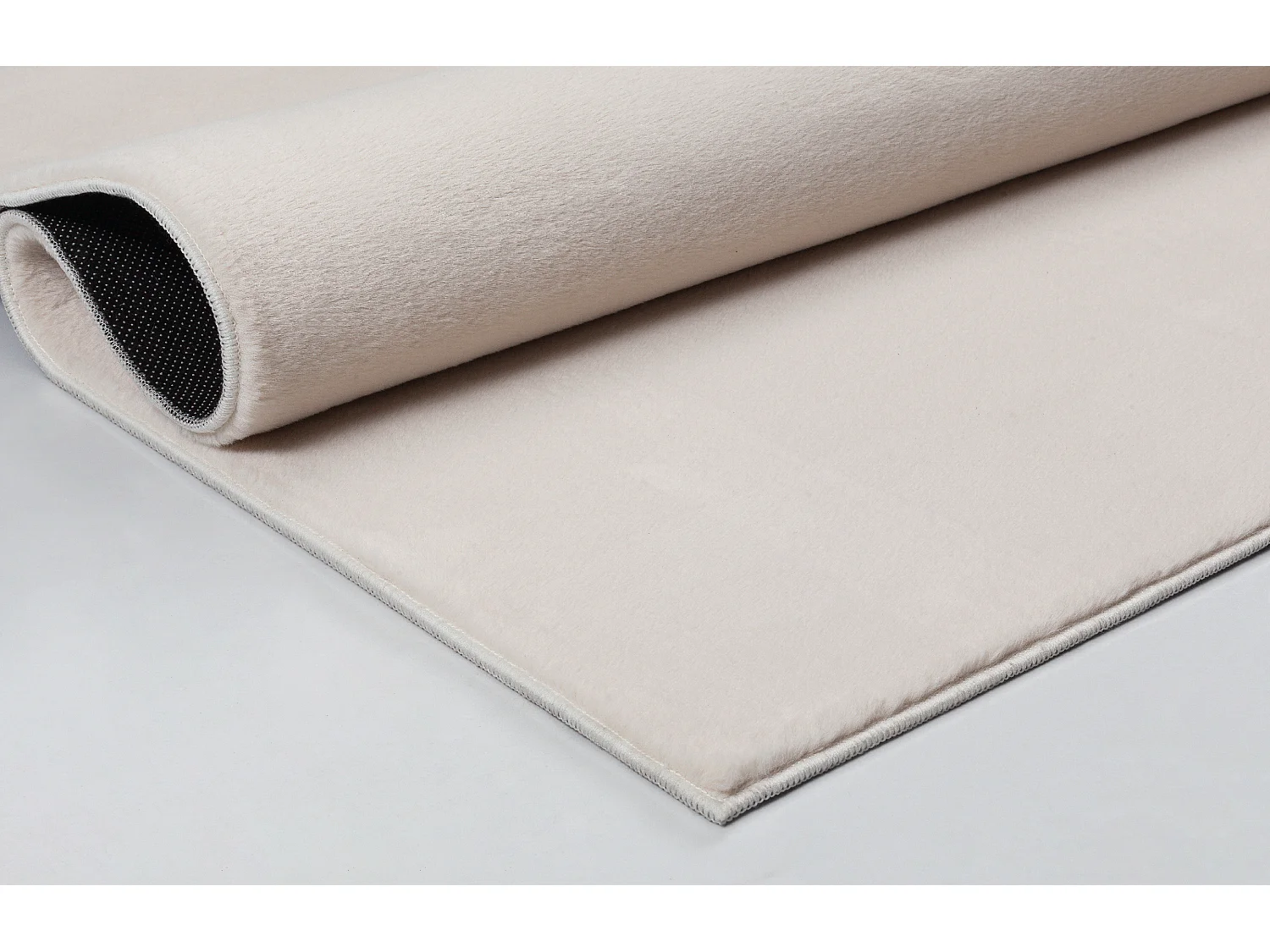 Tapete pele sintética macio lavável - Beige - 200 cm Redondo - COSY