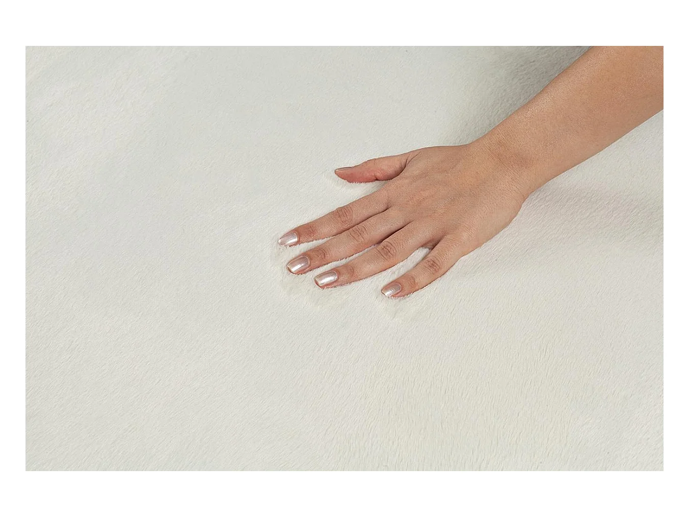 Teppich Kunstfell weich waschbar - Cream - 200 cm Rund - COSY