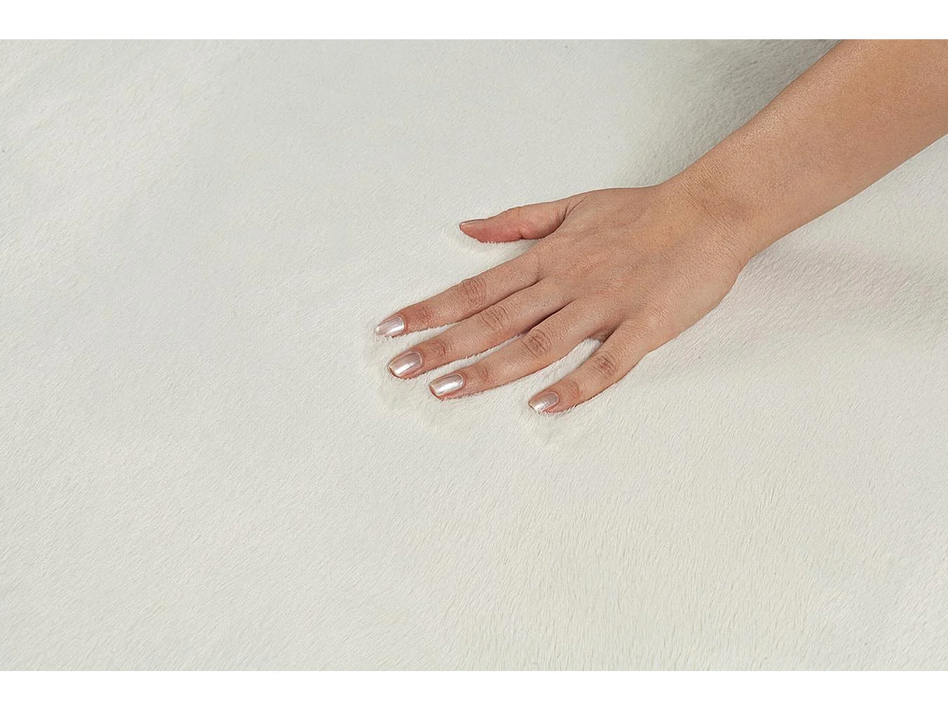 Tapis moderne fourrure chaud douillet lavable - Crème - 200 cm Ronde - COSY