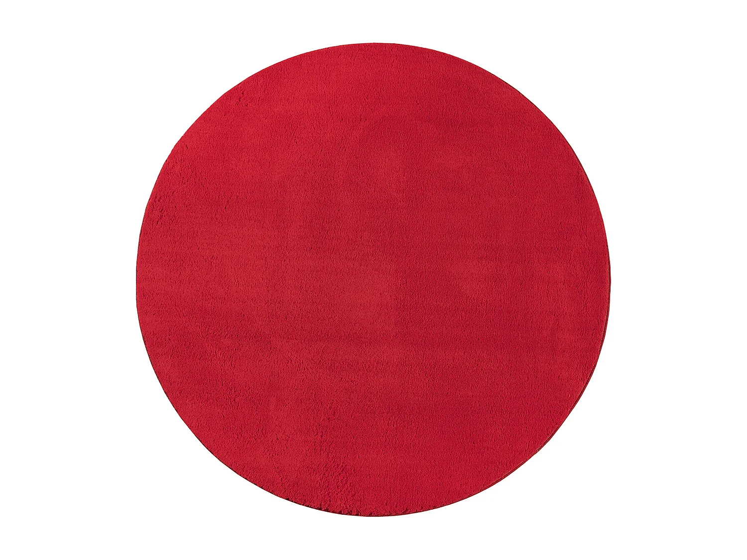 Tapis uni antidérapant lavable Rouge - 200 cm Ronde - RELAX
