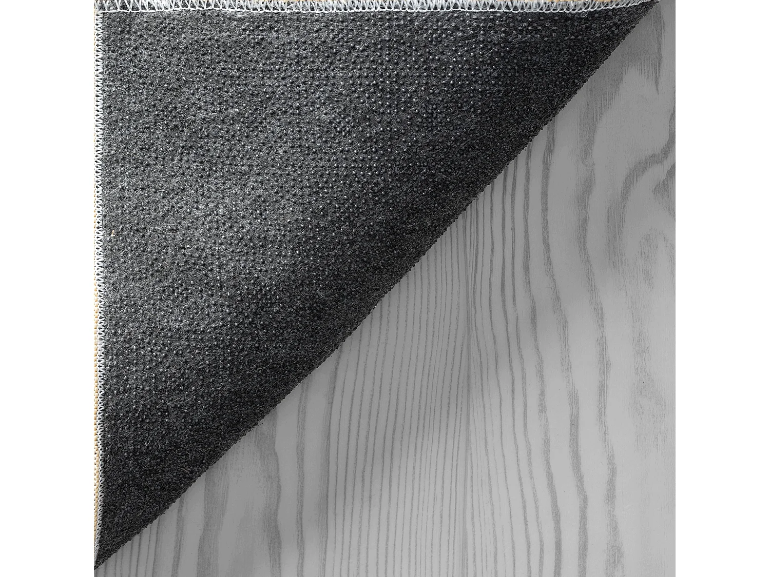 Tapis uni antidérapant lavable Anthracite - 160 cm Ronde - RELAX