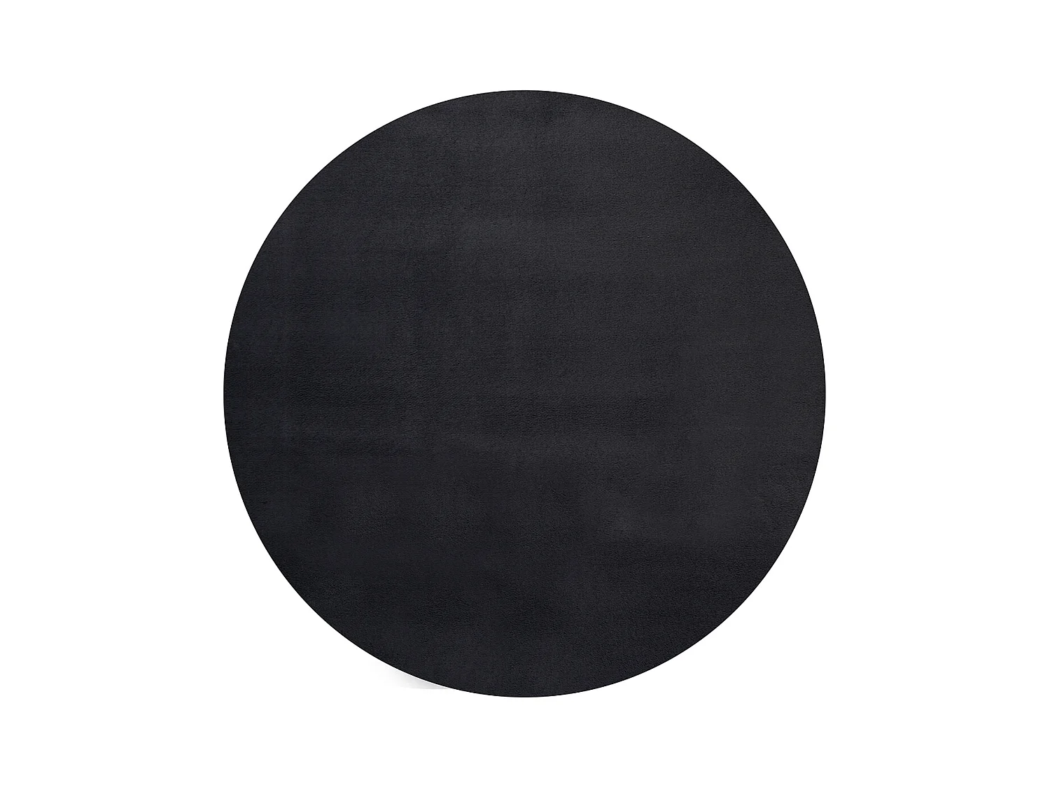Teppich Kunstfell weich waschbar - Schwarz - 200 cm Rund - COSY