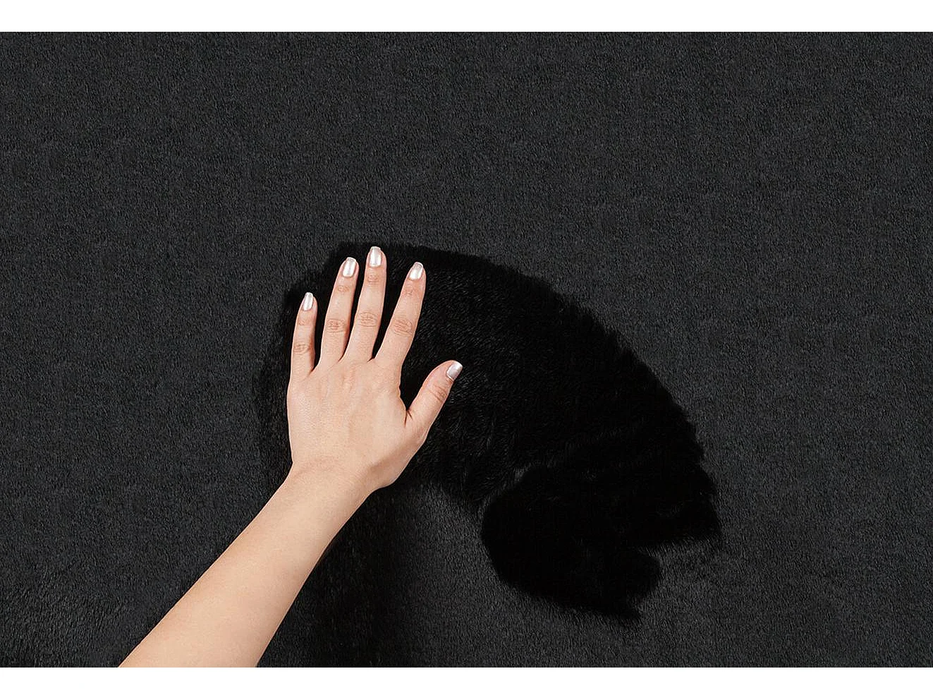 Dywan sztucznego futra miękki zmywalny  - Czarny - 200 cm Okrągły - COSY