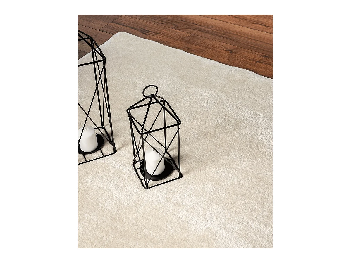 Tappeto pelo corto lavabile antiscivolo - Beige - 80 x 300 cm - RELAX