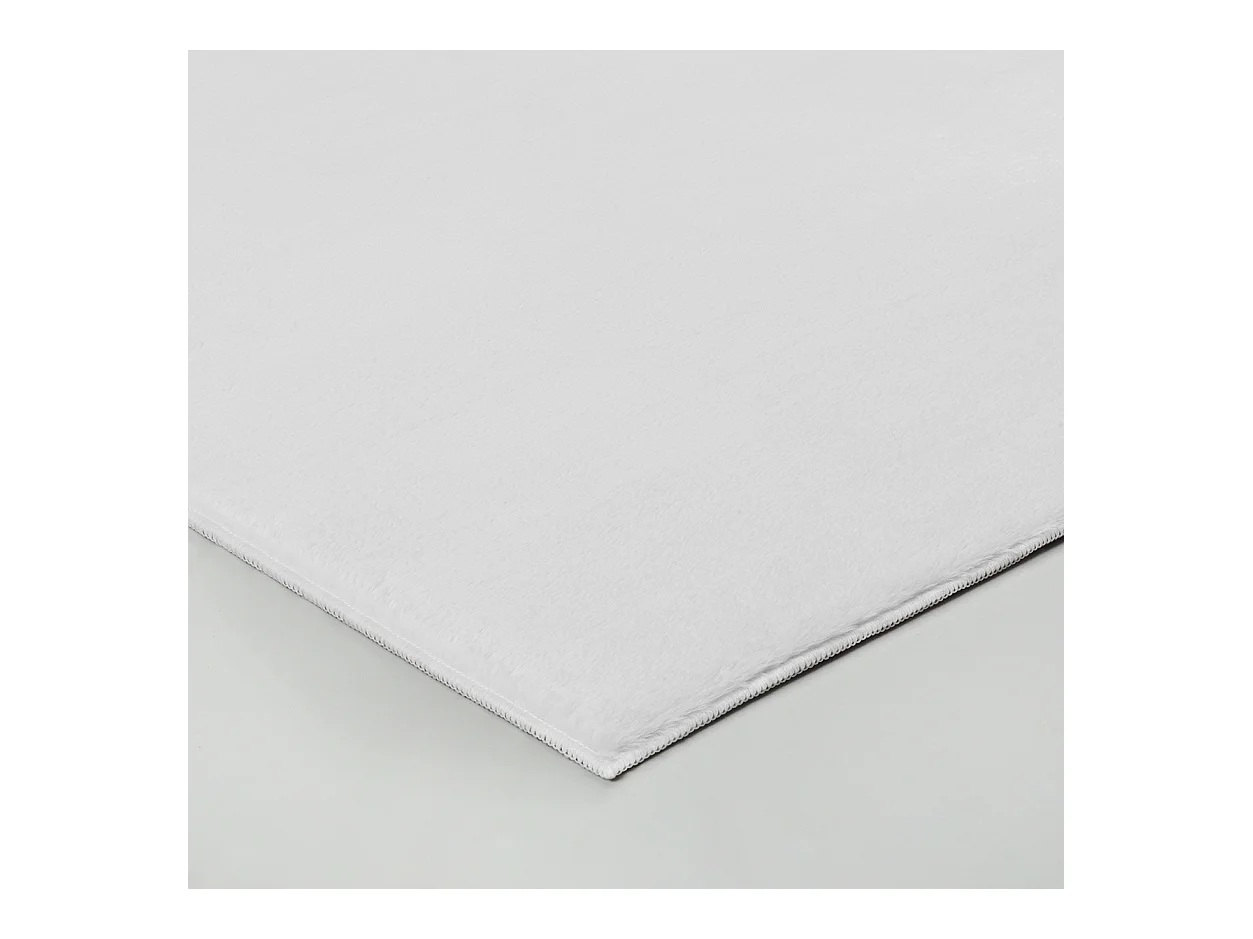 Tapis moderne fourrure chaud douillet lavable - Blanc - 160 x 220 cm - COSY