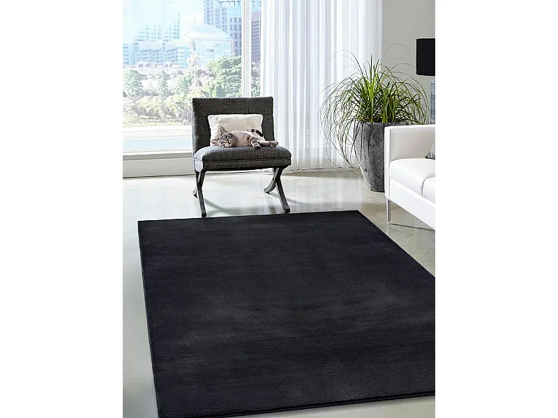 Tapijt imitatiebont zacht afwasbaar - Zwart - 160 x 220 cm - COSY