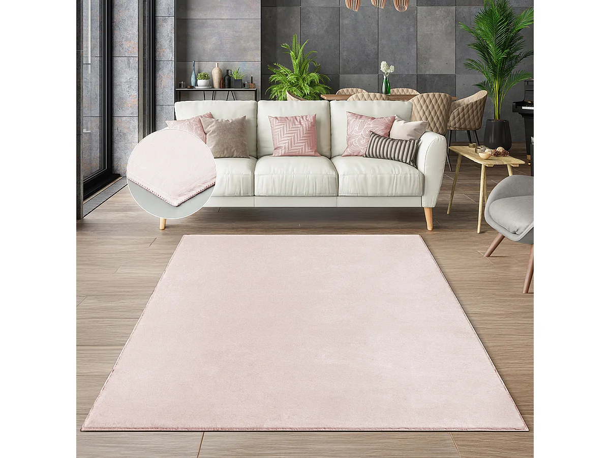 Tapis moderne fourrure chaud douillet lavable - Rose - 120 x 170 cm - COSY